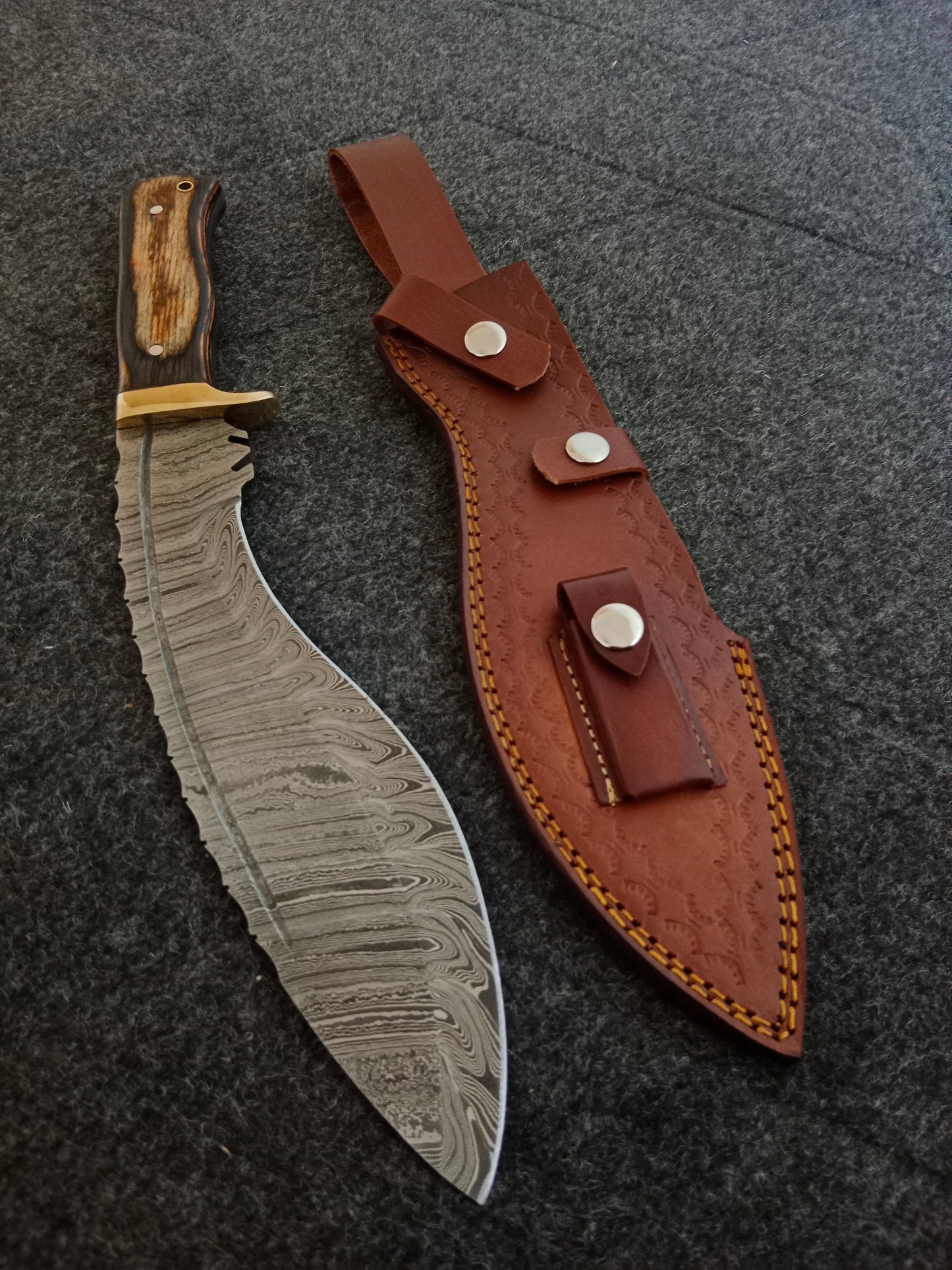 Handmade Damascus Steel Kukri Knife Authentic Handcrafted Design (Made to Order)
