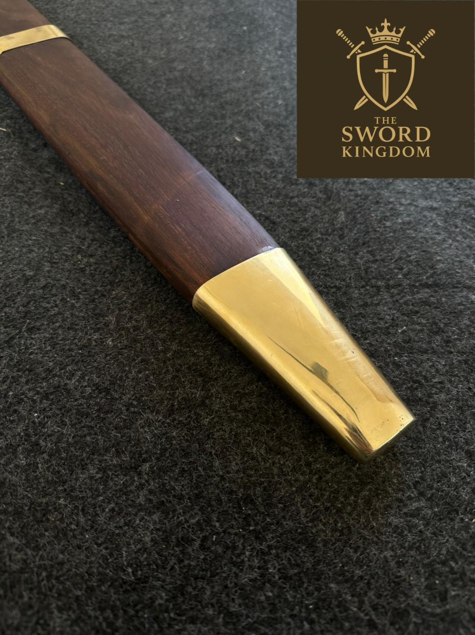 Handmade Islamic Sword ⚔️ – Brass Hilt & Ashwood Scabbard
