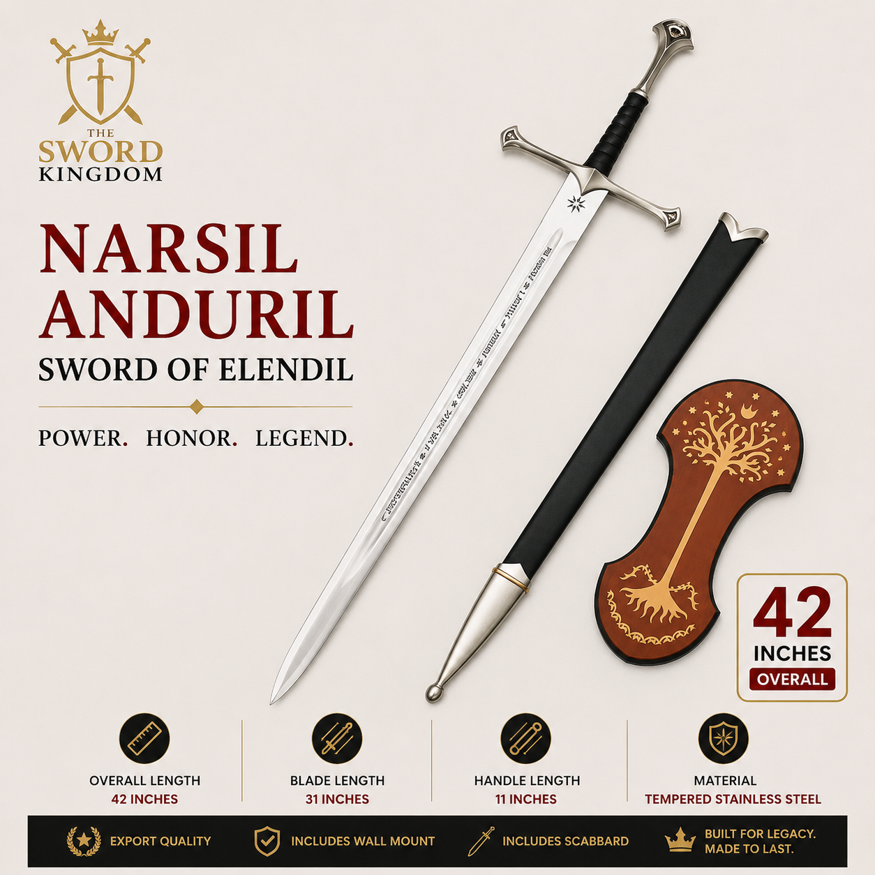 Narsil Sword of King Aragorn Strider