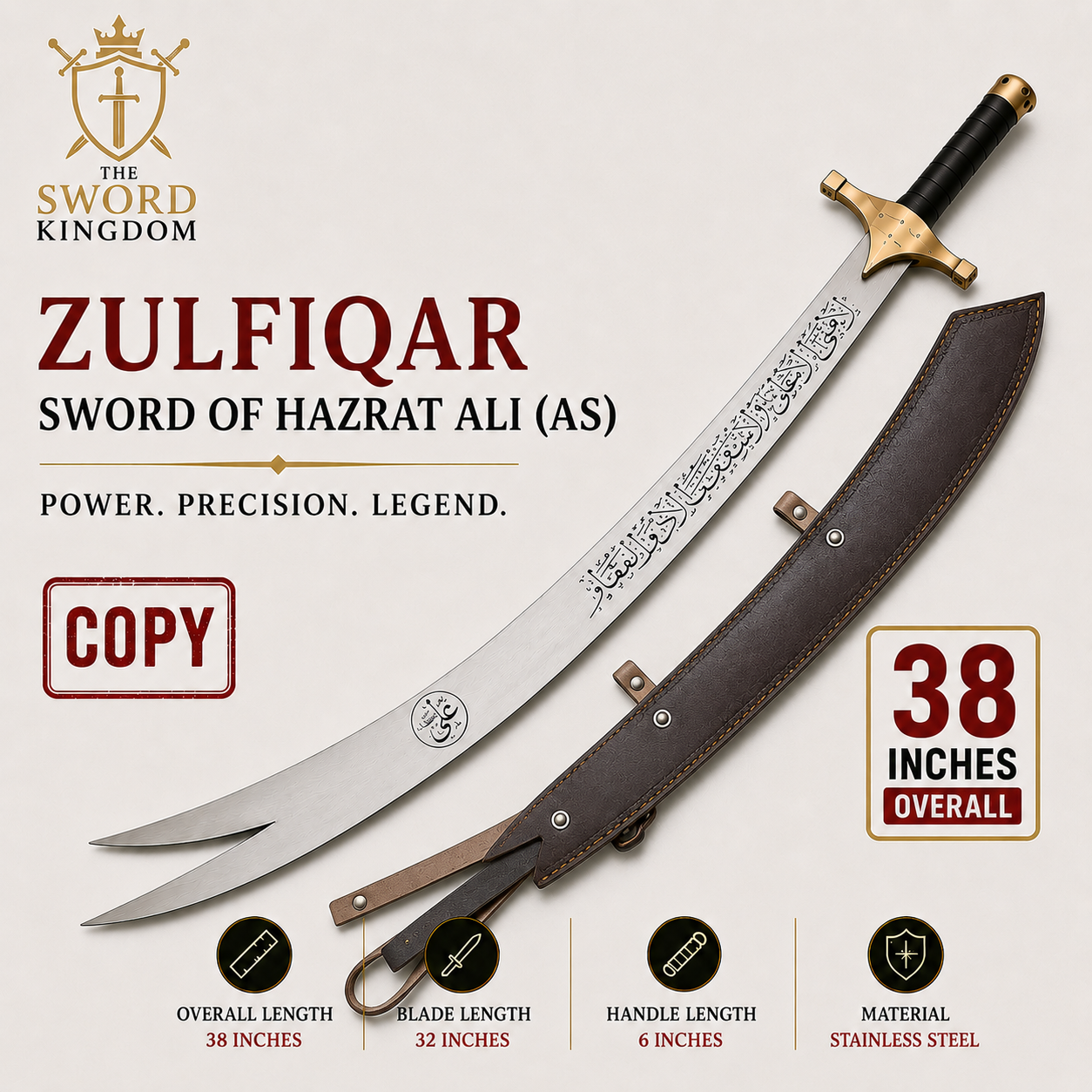 Handmade Zulfiqar Sword Zulfiqar (ذولفقار)