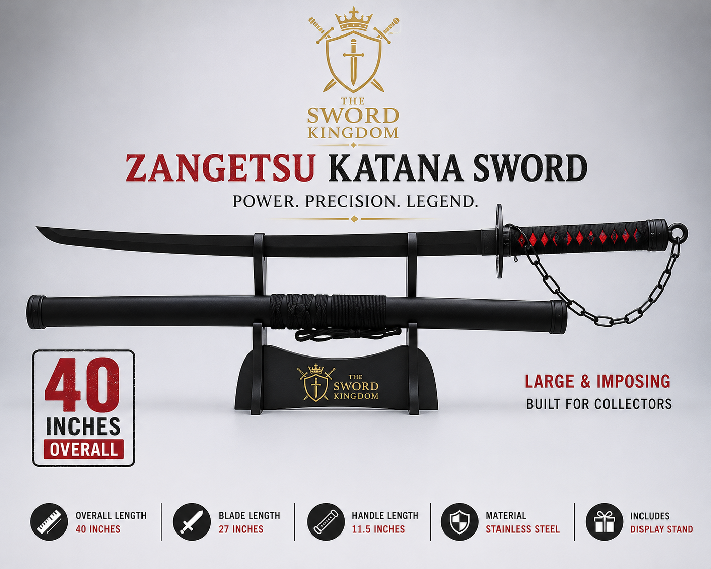 The Real Black Katana Sword zangetsu ( Professional )