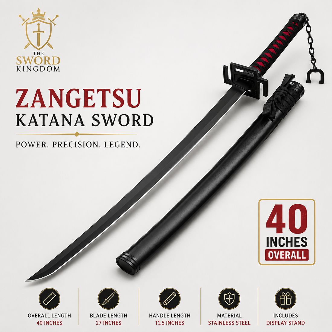 The Real Black Katana Sword zangetsu ( Professional )