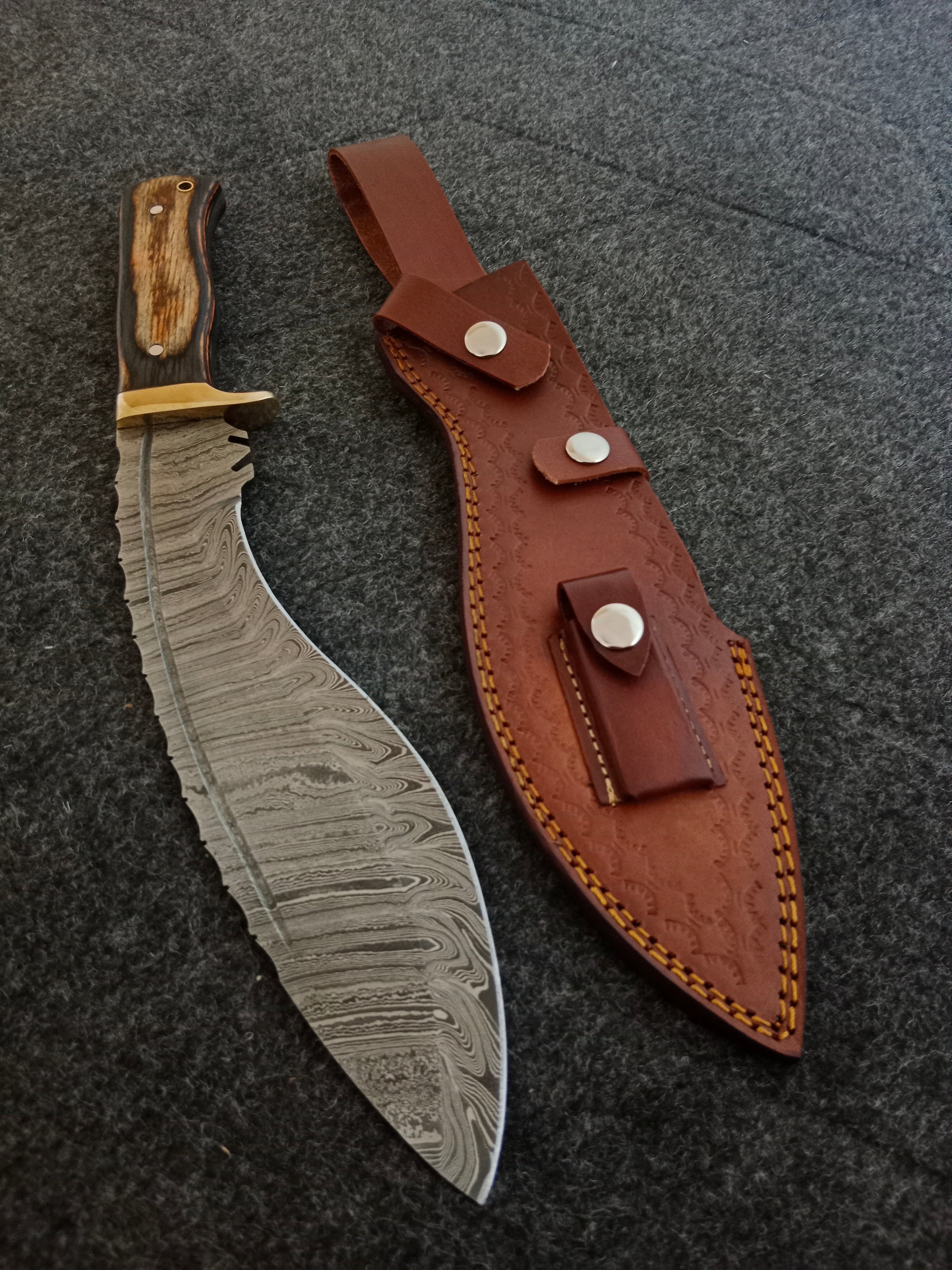 Handmade Damascus Steel Kukri Knife Authentic Handcrafted Design (Made to Order)