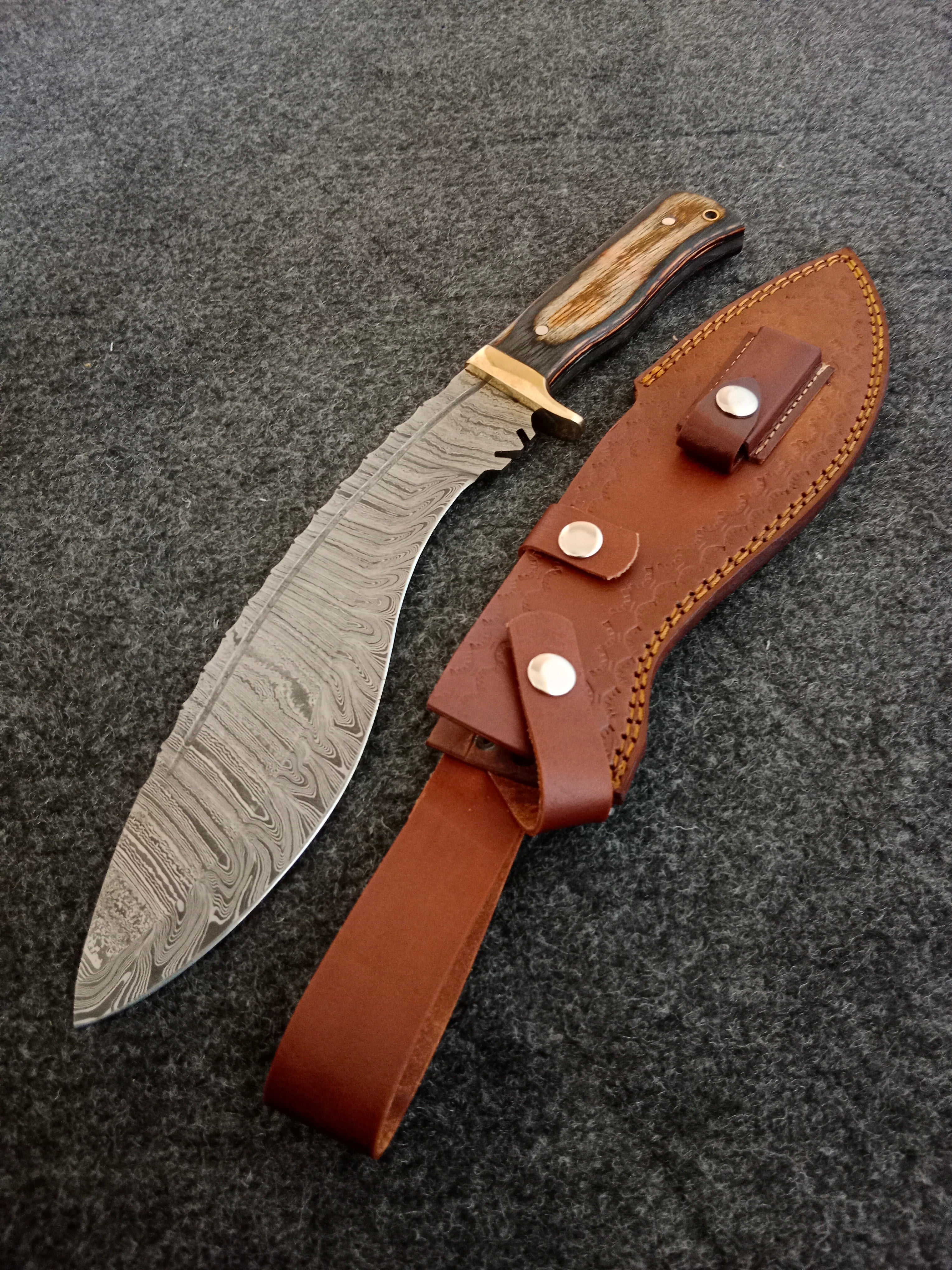 Handmade Damascus Steel Kukri Knife Authentic Handcrafted Design (Made to Order)