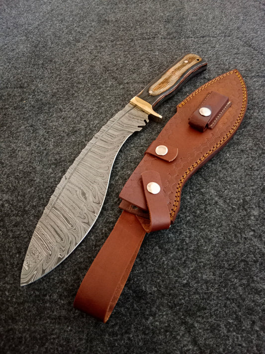Handmade Damascus Steel Kukri Knife Authentic Handcrafted Design (Made to Order)