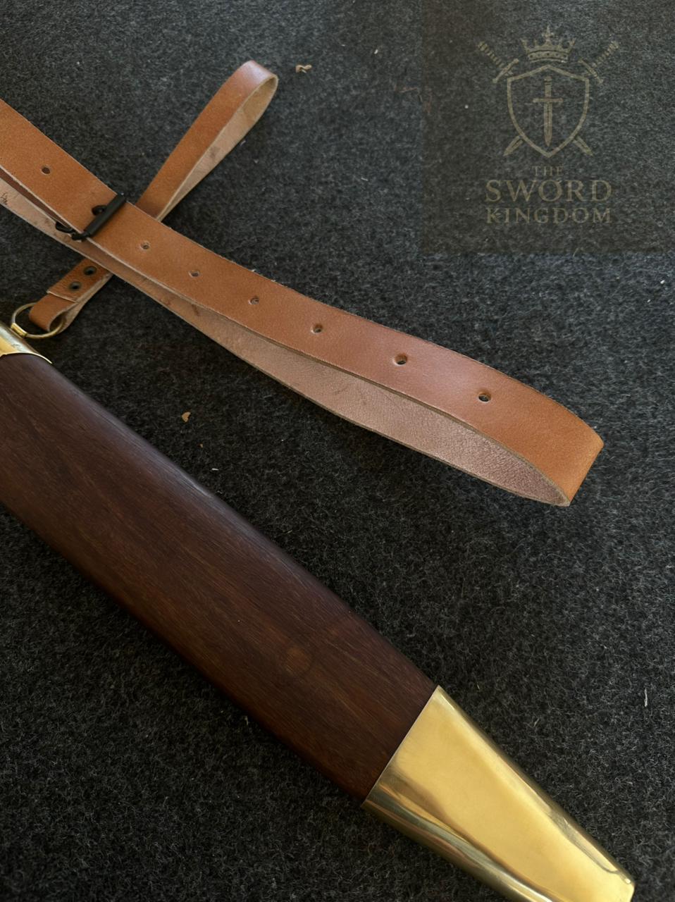 Handmade Islamic Sword ⚔️ – Brass Hilt & Ashwood Scabbard