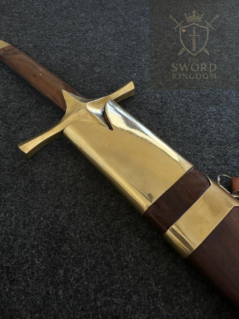 Handmade Islamic Sword ⚔️ – Brass Hilt & Ashwood Scabbard