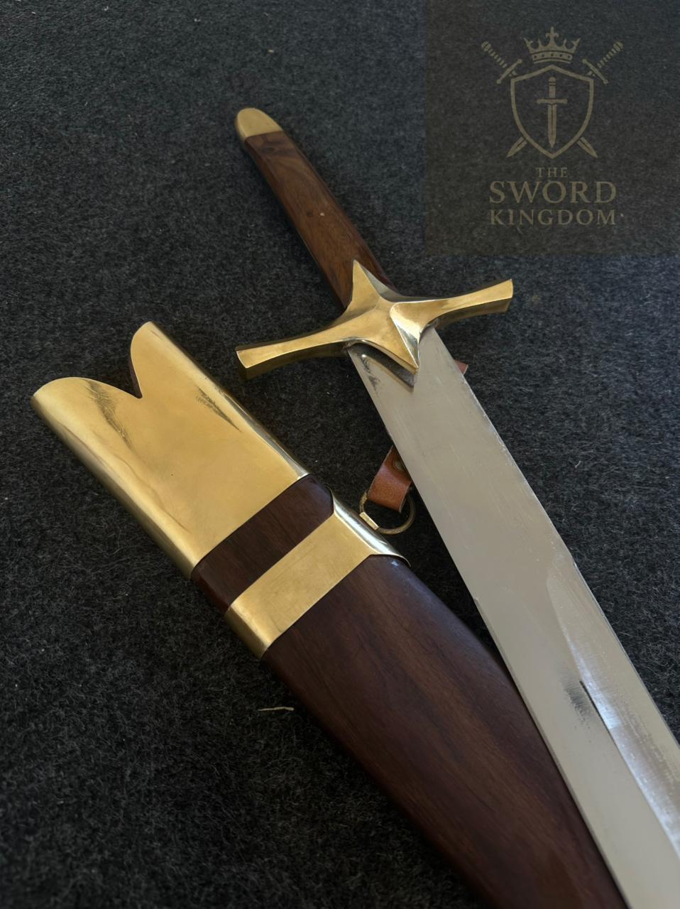Handmade Islamic Sword ⚔️ – Brass Hilt & Ashwood Scabbard
