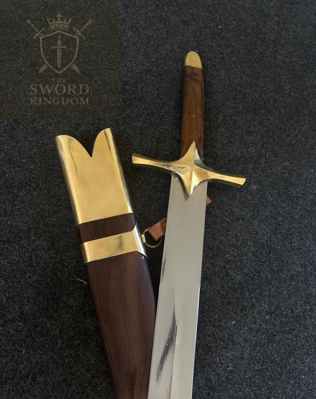 Handmade Islamic Sword ⚔️ – Brass Hilt & Ashwood Scabbard