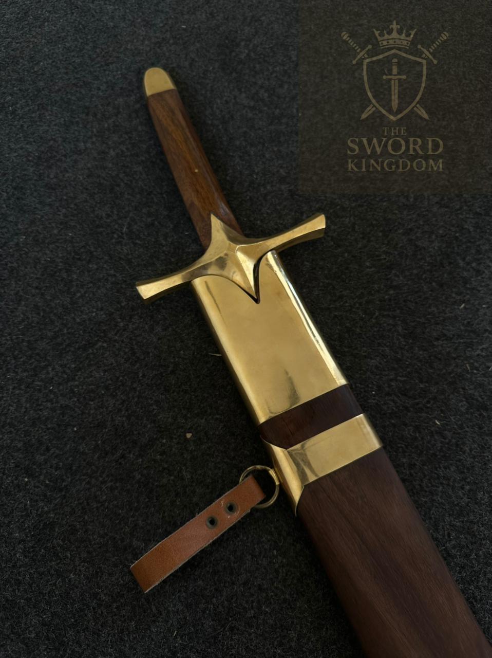 Handmade Islamic Sword ⚔️ – Brass Hilt & Ashwood Scabbard