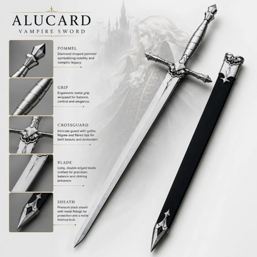 Alucard Vampire Longsword Replica Castlevania Fans Sword with Scabbard